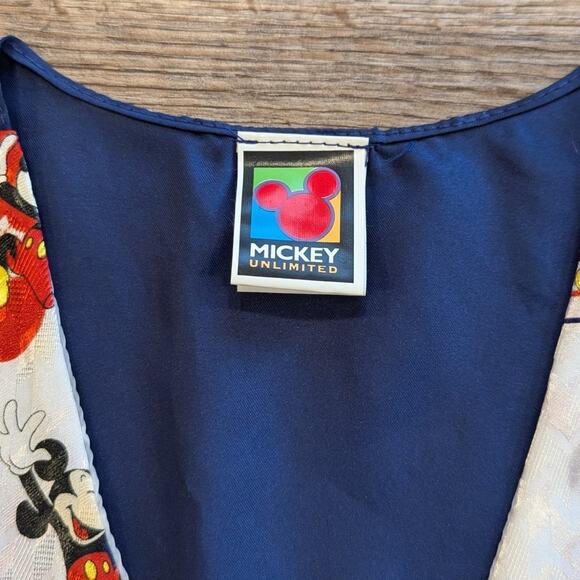 Mickey Mouse Satin Vest Vintage Red White Blue Patriotic Disney OSFM - Picture 5 of 8